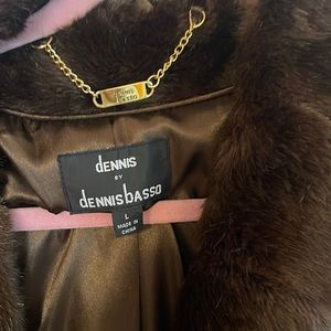 Dennis basso long faux fur coat
